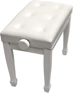 MegArya White Finish Adjustable Piano Bench Soft Cushioned