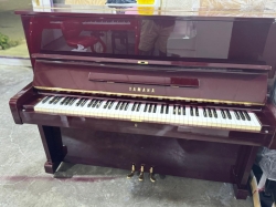 Yamaha U1 Maroon Upright Piano with Bench 