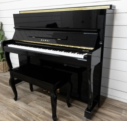 KAWAI DS5E BLACK UPRIGHT PIANO WITH BENCH